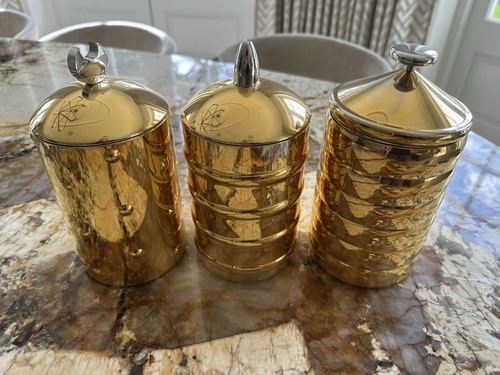 Alessi gold tone - gold-tone, canisters